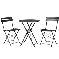 Gradeon 3PC Outdoor Bistro Set Steel Table and Chairs Patio Furniture Black garden supplies Kings Warehouse 