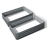 Green Fingers 2x Garden Bed 120x90cm Planter Box Raised Container Galvanised Herb Home & Garden Kings Warehouse 