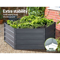 Green Fingers 2x Garden Bed 130x130x46cm Planter Box Raised Container Galvanised Home & Garden Kings Warehouse 