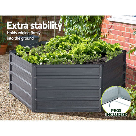Green Fingers 2x Garden Bed 130x130x46cm Planter Box Raised Container Galvanised Home & Garden Kings Warehouse 