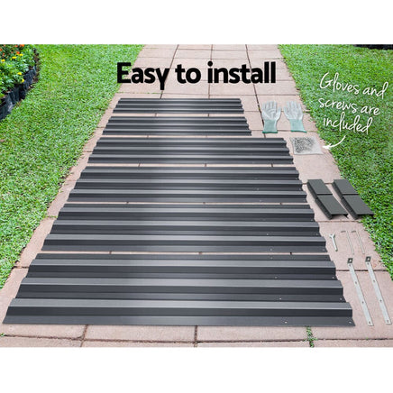 Green Fingers 2x Garden Bed 150x90cm Planter Box Raised Container Galvanised Herb Home & Garden Kings Warehouse 