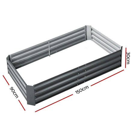 Green Fingers 2x Garden Bed 150x90cm Planter Box Raised Container Galvanised Herb Home & Garden Kings Warehouse 