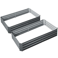 Green Fingers 2x Garden Bed 150x90cm Planter Box Raised Container Galvanised Herb Home & Garden Kings Warehouse 