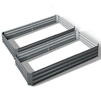 Green Fingers 2x Garden Bed 210x90cm Planter Box Raised Container Galvanised Herb Home & Garden Kings Warehouse 