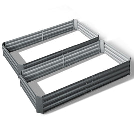 Green Fingers 2x Garden Bed 210x90cm Planter Box Raised Container Galvanised Herb Home & Garden Kings Warehouse 