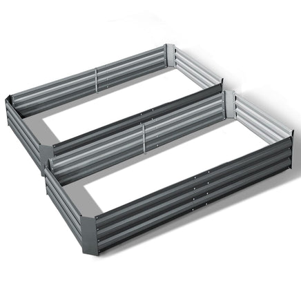 Green Fingers 2x Garden Bed 210x90cm Planter Box Raised Container Galvanised Herb Home & Garden Kings Warehouse 
