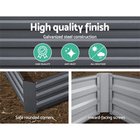 Green Fingers 2x Garden Bed 210x90cm Planter Box Raised Container Galvanised Herb Home & Garden Kings Warehouse 