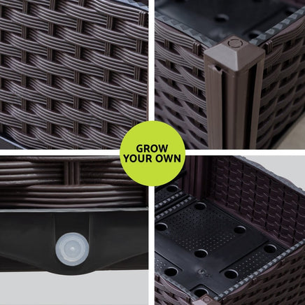 Green Fingers Garden Bed 120x40x36cm PP Planter Box Raised Container Growing Herb Home & Garden Kings Warehouse 