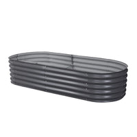 Green Fingers Garden Bed 160X80X42cm Oval Planter Box Raised Container Galvanised Home & Garden Kings Warehouse 