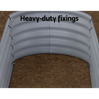 Green Fingers Garden Bed 160X80X42cm Oval Planter Box Raised Container Galvanised Home & Garden Kings Warehouse 