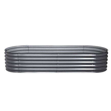 Green Fingers Garden Bed 160X80X42cm Oval Planter Box Raised Container Galvanised Home & Garden Kings Warehouse 