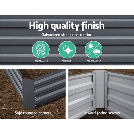 Green Fingers Garden Bed 180x90cm Planter Box Raised Container Galvanised Steel Home & Garden Kings Warehouse 