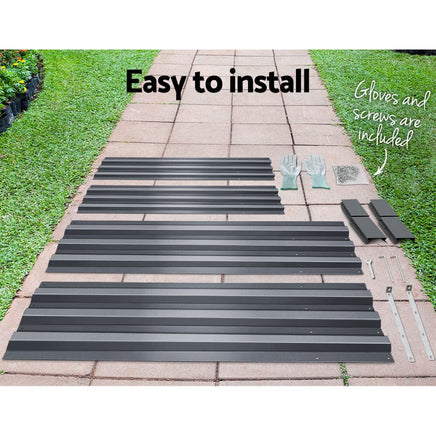 Green Fingers Garden Bed 210x90cm Planter Box Raised Container Galvanised Steel Home & Garden Kings Warehouse 