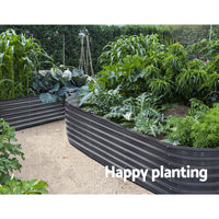 Green Fingers Garden Bed 240X80X42cm Oval Planter Box Raised Container Galvanised Home & Garden Kings Warehouse 