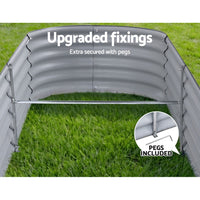 Green Fingers Garden Bed 240X80X42cm Oval Planter Box Raised Container Galvanised Home & Garden Kings Warehouse 