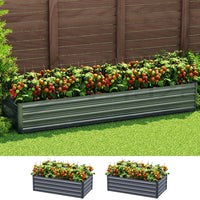 Green Fingers Garden Bed 240X80X45cm Planter Box Raised Container Galvanised Herb Home & Garden Kings Warehouse 