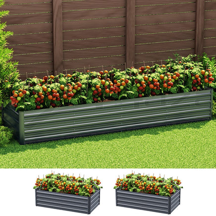 Green Fingers Garden Bed 240X80X45cm Planter Box Raised Container Galvanised Herb Home & Garden Kings Warehouse 