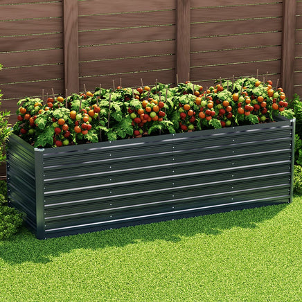 Green Fingers Garden Bed 320x80x77cm Planter Box Raised Container Galvanised Herb Home & Garden Kings Warehouse 