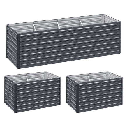 Green Fingers Garden Bed 320x80x77cm Planter Box Raised Container Galvanised Herb Home & Garden Kings Warehouse 