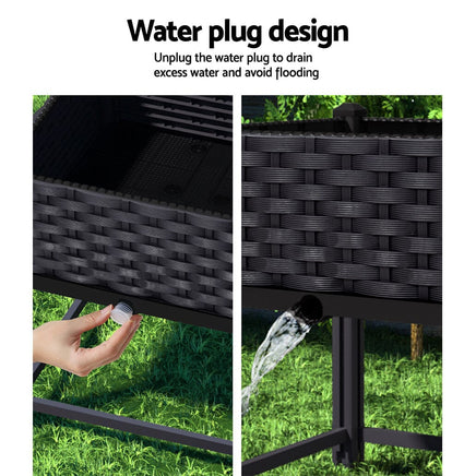 Green Fingers Garden Bed 40x40x23cm PP Planter Box Raised Container Growing Herb Home & Garden Kings Warehouse 