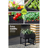 Green Fingers Garden Bed 40x40x23cm PP Planter Box Raised Container Growing Herb Home & Garden Kings Warehouse 