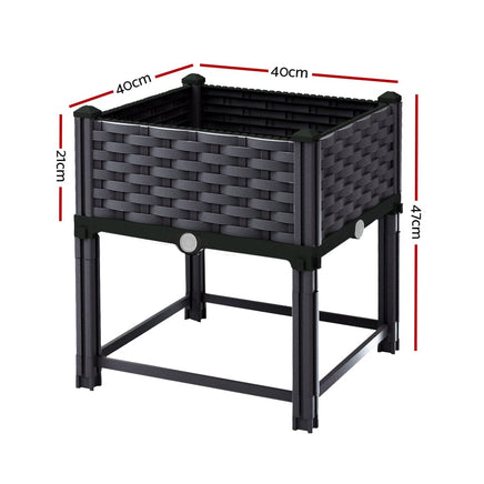 Green Fingers Garden Bed 40x40x23cm PP Planter Box Raised Container Growing Herb Home & Garden Kings Warehouse 