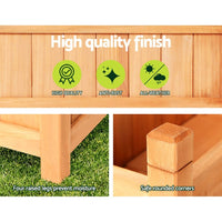 Green Fingers Garden Bed 60x30x33cm Wooden Planter Box Raised Container Growing Home & Garden Kings Warehouse 