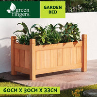 Green Fingers Garden Bed 60x30x33cm Wooden Planter Box Raised Container Growing Home & Garden Kings Warehouse 