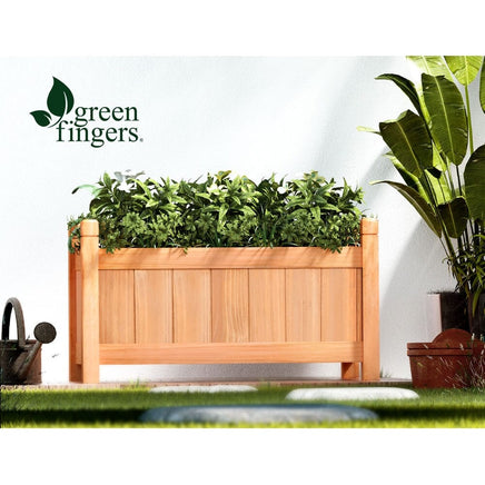 Green Fingers Garden Bed 60x30x33cm Wooden Planter Box Raised Container Growing Home & Garden Kings Warehouse 