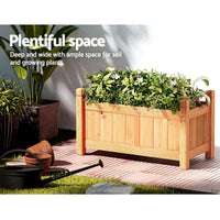 Green Fingers Garden Bed 60x30x33cm Wooden Planter Box Raised Container Growing Home & Garden Kings Warehouse 