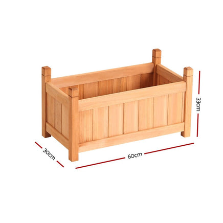 Green Fingers Garden Bed 60x30x33cm Wooden Planter Box Raised Container Growing Home & Garden Kings Warehouse 