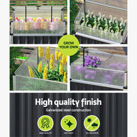 Green Fingers Garden Bed 80x49x74cm Greenhouse Planter Box Raised Galvanised Herb Home & Garden Kings Warehouse 