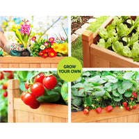 Green Fingers Garden Bed 90x30x33cm Wooden Planter Box Raised Container Growing Home & Garden Kings Warehouse 