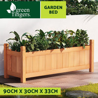 Green Fingers Garden Bed 90x30x33cm Wooden Planter Box Raised Container Growing Home & Garden Kings Warehouse 
