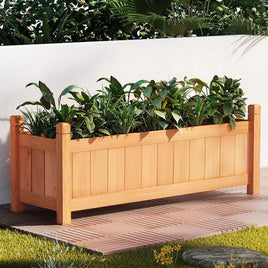 Green Fingers Garden Bed 90x30x33cm Wooden Planter Box Raised Container Growing Home & Garden Kings Warehouse 