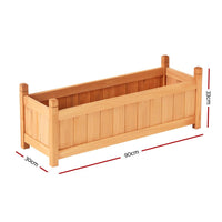 Green Fingers Garden Bed 90x30x33cm Wooden Planter Box Raised Container Growing Home & Garden Kings Warehouse 