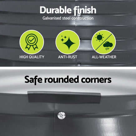 Green Fingers Garden Bed 90X45cm Round Latches Planter Box Raised Galvanised Herb Home & Garden Kings Warehouse 
