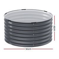 Green Fingers Garden Bed 90X45cm Round Latches Planter Box Raised Galvanised Herb Home & Garden Kings Warehouse 