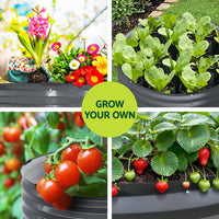 Green Fingers Garden Bed 90X45cm Round Latches Planter Box Raised Galvanised Herb Home & Garden Kings Warehouse 