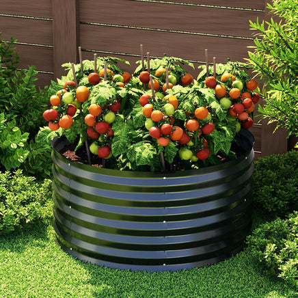 Green Fingers Garden Bed 90X45cm Round Latches Planter Box Raised Galvanised Herb Home & Garden Kings Warehouse 