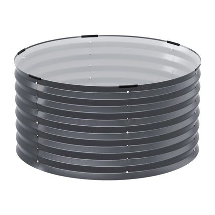 Green Fingers Garden Bed 90X45cm Round Latches Planter Box Raised Galvanised Herb Home & Garden Kings Warehouse 