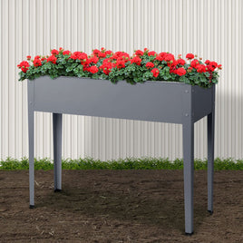 Green Fingers Garden Bed Elevated 100X80X30cm Planter Box Container Galvanised Home & Garden Kings Warehouse 