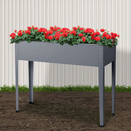 Green Fingers Garden Bed Elevated 100X80X30cm Planter Box Container Galvanised Home & Garden Kings Warehouse 