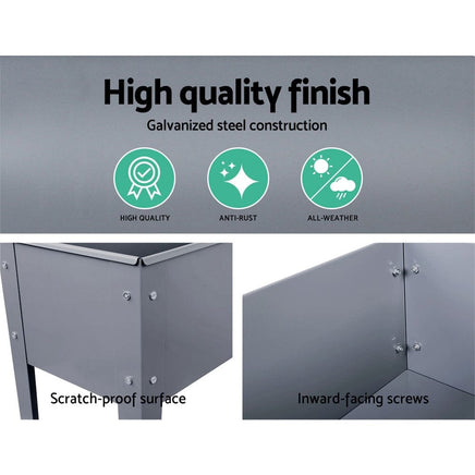 Green Fingers Garden Bed Elevated 100X80X30cm Planter Box Container Galvanised Home & Garden Kings Warehouse 