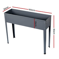 Green Fingers Garden Bed Elevated 100X80X30cm Planter Box Container Galvanised Home & Garden Kings Warehouse 