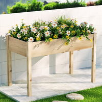 Green Fingers Garden Bed Elevated 120x60x80cm Wooden Planter Box Raised Container Home & Garden Kings Warehouse 