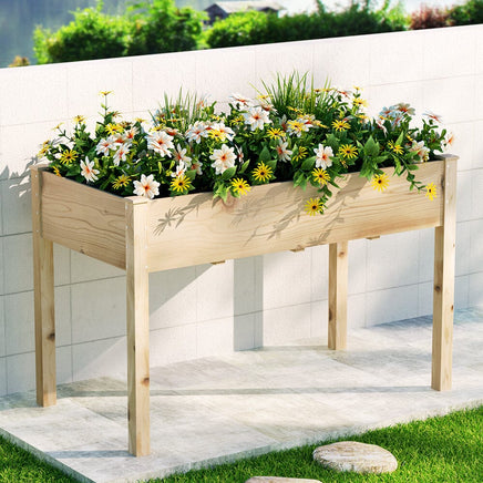 Green Fingers Garden Bed Elevated 120x60x80cm Wooden Planter Box Raised Container Home & Garden Kings Warehouse 
