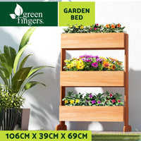 Green Fingers Garden Bed Elevated 69x39x106cm Wooden Planter Box Container Herb Health & Beauty Kings Warehouse 
