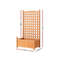 Green Fingers Garden Bed Wooden 64x35x115cm Planter Raised Box Container Trellis Home & Garden Kings Warehouse 