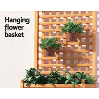 Green Fingers Garden Bed Wooden 64x35x115cm Planter Raised Box Container Trellis Home & Garden Kings Warehouse 